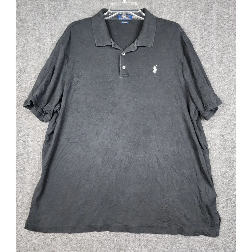 Polo Ralph Lauren Polo Shirt Mens XXL Black Classic Fit Short Sleeve Jersey Pony